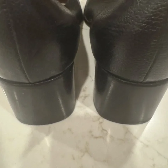 Salvatore Ferragamo Black Leather wedge heel size 10B - Picture 4 of 6